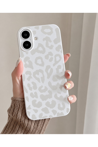 OVADA İphone 16 Uyumlu Leopar Desenli Silikon Telefon kılıfı