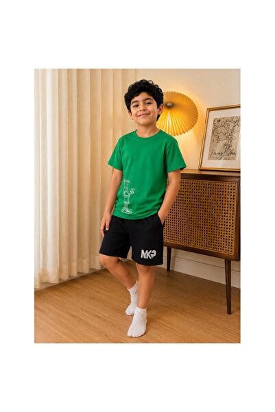 MK Pajama طقم بيجامة للأولاد 7 أب أخضر غامق