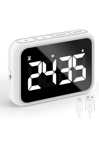 NALACAL مؤقت مطبخ رقمي عالي الصوت، قابل لإعادة الشحن عبر USB مع شاشة LCD كبير...