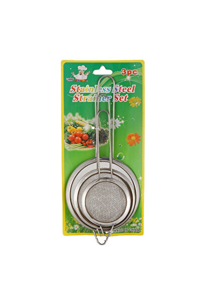 KEKE Stainless Steel Filter Mesh Three-piece Set Creative Wide-brimmed Pointe...