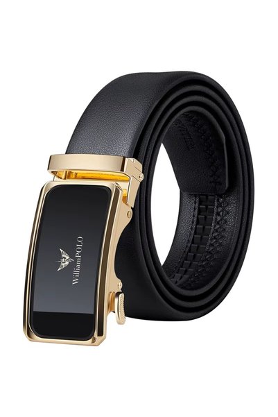 WİLLİAMPOLO Modern Automatic Buckle Genuine Leather Men's Belt