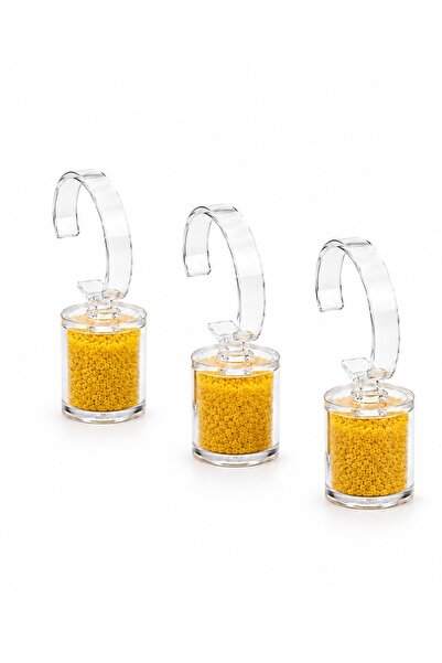 STAND MARKET Watch Stand Set of 3 Plexiglass Stone Model Yellow