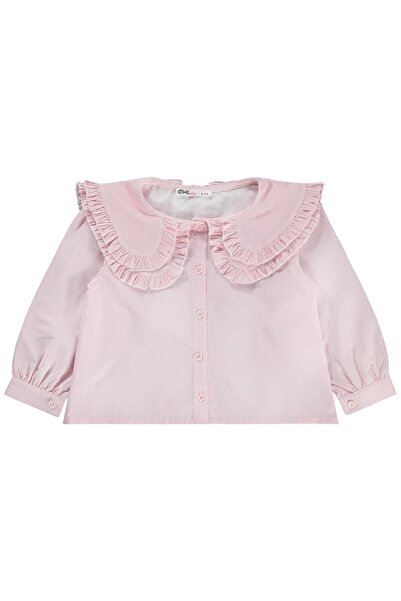 Civil Girls Striped Double Collar Shirt for 2-5 Years - Powder