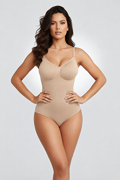 ESİNTİ Shop Karın ve Bel Sıkılaştırıcı Toparlayıcı Body String Korse Ten Renk