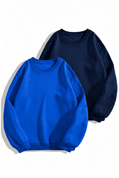Karatopak Φούτερ Unisex Oversize με λαιμόκοψη ποδηλάτου, διπλό, διχρωμο, με δ...