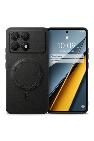 Nezih Case Poco X6 Pro ile Uyumlu Kamera Korumalı Suni Deri Manyetik Şarj Öze...