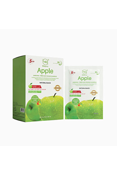 MH Malano Apple Ammonia-Free Hair Colour Shampoo - Natural Black 10x30ml Sachets