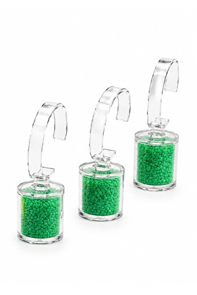 STAND MARKET Watch Stand Set of 3 Plexiglass Stone Model Green