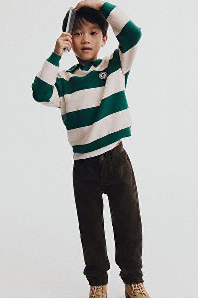 H&M Fitilli Kadife Pantolon Relaxed Fit