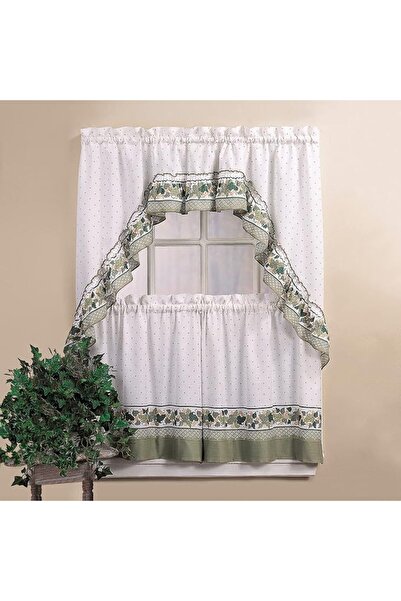 Curtainworks CHF & You Cottage Ivy Country Curtain Tier And Swag Set, Multi, ...