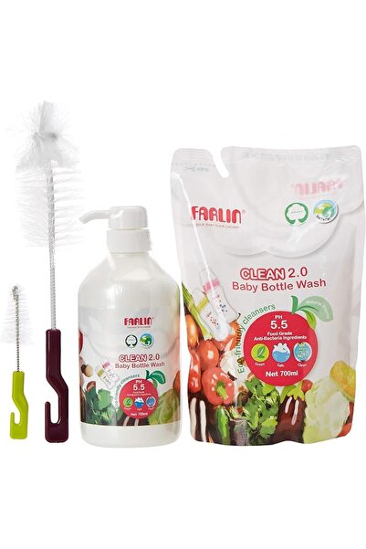 FARLİN Combo Set Wash 700ml + 700ml Refill + Bottle Brush