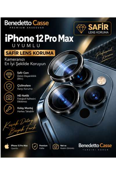 lucek cases واقي عدسة الكاميرا من الياقوت المتوافق مع iPhone 12 Pro Max - سهل...