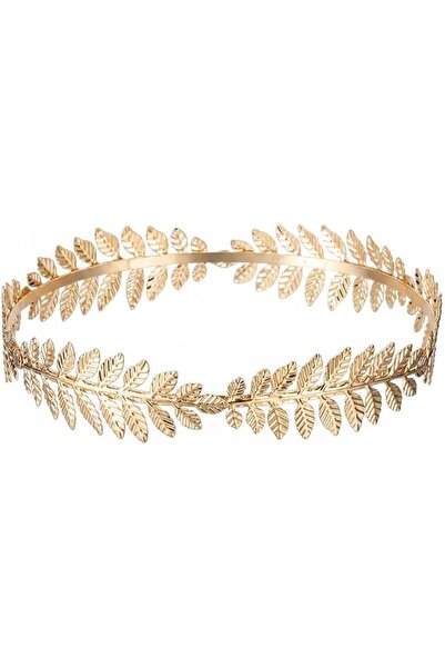 Sweet seven Gold Hair Band with 3D Leaf Design, Elegant Metal Headband for Wo...