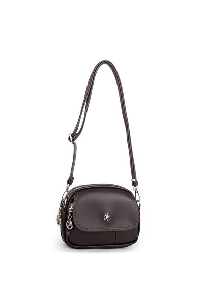 Nas Bag Women's 3-Compartment Mini Crossbody Shoulder Bag Brown