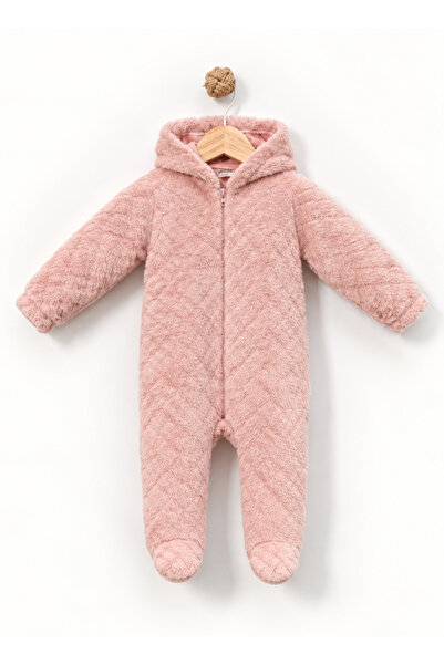 Bebitof Baby Hooded Plush Jumpsuit – Soft Welsoft Winter Zippered Baby Jumpsuit