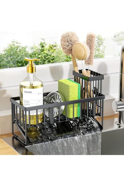 Cisily Kitchen Sink Organizer, 1-Shelf, Minimalist Style, Stainless Steel, Au...