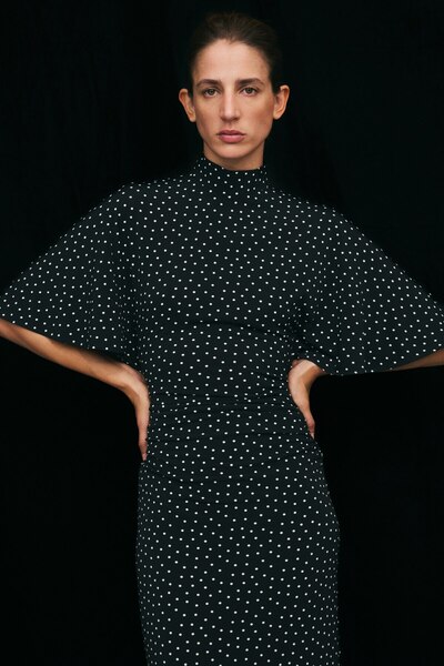 H&M Kelebek Kollu Jarse Elbise