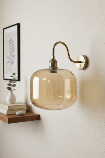 Bamyum Maple Honey Glass Sconce S Body Wall Lamp Modern Hotel Cafe Vintage Living Room Bedroom Staircase Retro