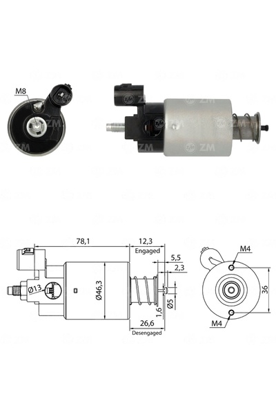 ZM 4665 صمام كهربائي للمحرك 12 فولت دودج رام - جيب رانجلر - رام 1500