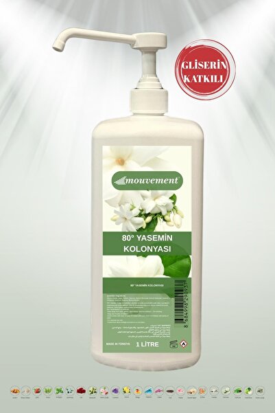 MOUVEMENT Gliserin Katkılı Zarif Yasemin Kolonyası 80° Basmalı Başlıklı – 1 L...