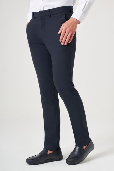 İmza Navy Blue Side Pocket Slim Fit Stretchy Chino Trousers 1003260154