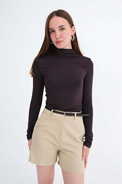 Addax High Collar Basic Blouse B1094