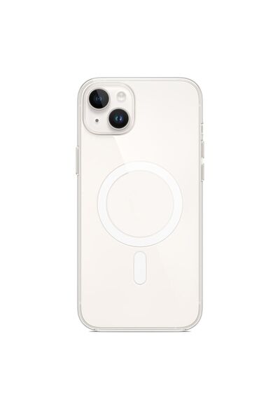 Powerfox iPhone 13/14 Kılıf | Asla Sararmaz | Magsafe Wireless Şeffaf Darbe Emici Kablosuz Şarj