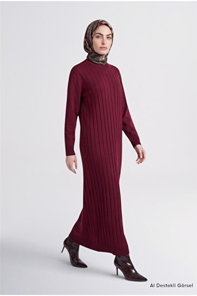 Armine Regular Fit Knitwear Dress Burgundy