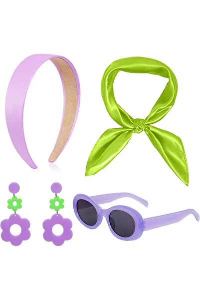 TERRIFI Hippie Costume Accessories Set for Women, 60s 70s Costume with Disco ...