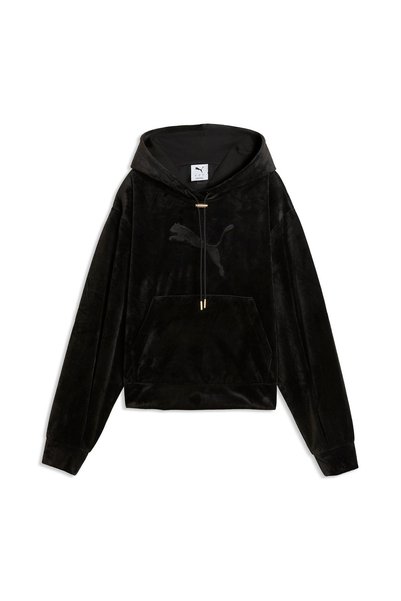 Puma Essentials Elevated Velour Women's Black Casual Style Sweatshirt 69402001