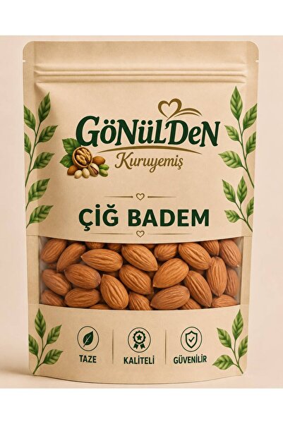 GÖNÜLDEN KURUYEMİŞ ÇİĞ BADEM İRİ TANELİ 1000GR YENİ MAHSÜL