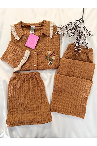MH Moony Homewears 3 قطع من الملابس الداخلية القهوة اللونية فائقة الفخامة ذات...
