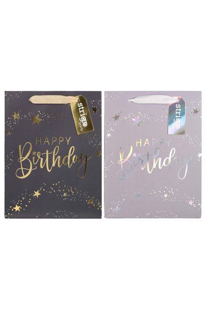 Strigo Set 2 x Punga cadou hartie 18x23(h)x10cm 210 gsm. Mâner panglică