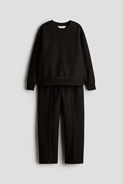 H&M 2 Parçalı Tekstüre Sweatshirt Set