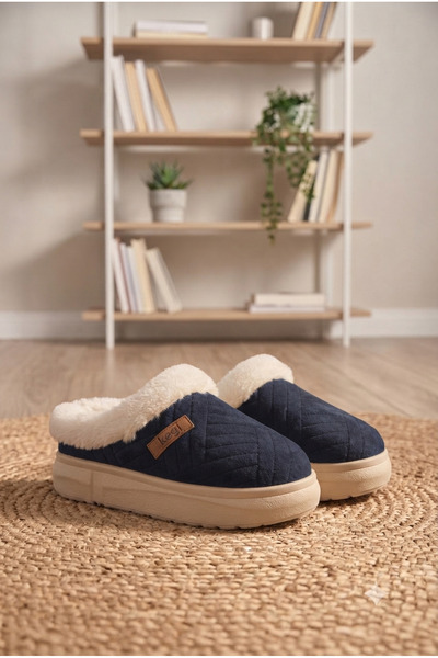 Katrem Yeni Sezon Elit Seri Peluşlu Süet Dokulu Konforlu Ev Terlik Model02