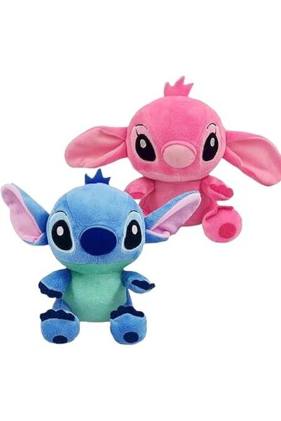 odjas *Set de 2 jucarii de plus, Lilo si Stitch, 28 cm, albastru/roz