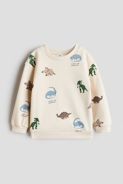 H&M Baskılı ve İçi Tüylü Sweatshirt