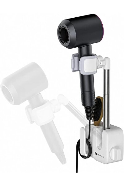 GENERAL Hands Free Hair Dryer Holder Wall Mount, Anti-Shake Blow Dryer Stand ...