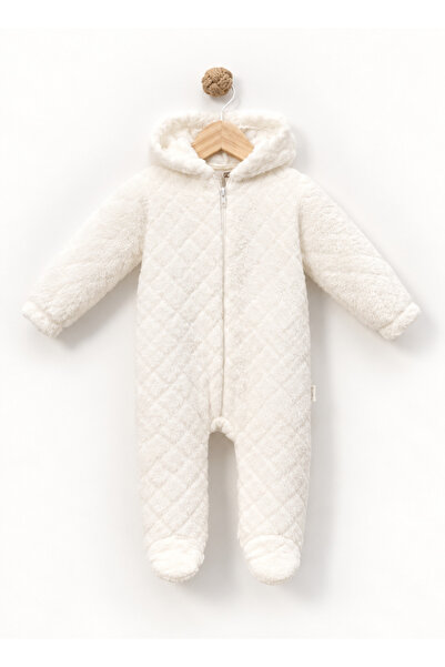 Bebitof Baby Hooded Plush Jumpsuit – Soft Welsoft Winter Zippered Baby Jumpsuit