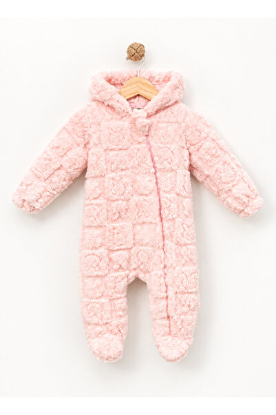 Bebitof Baby Hooded Plush Jumpsuit – Soft Welsoft Winter Zippered Baby Jumpsuit