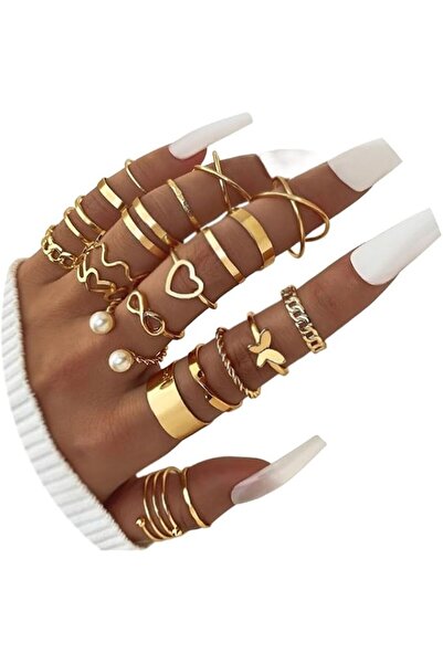 Bukela Knuckle Ring Set 22PCS for Women Boho Stackable Joint Butterfly Pearl ...