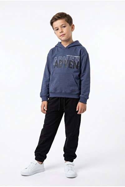 Toontoy Boy's Hooded Adven Printed Tracksuit Set