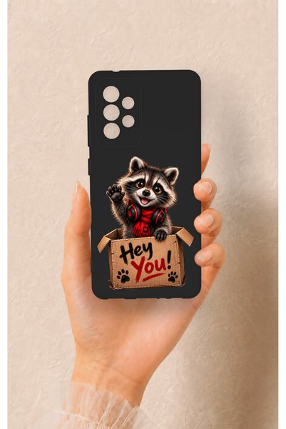 Vip Case Samsung A52 Compatible Cute Raccoon Patterned Silicone Case