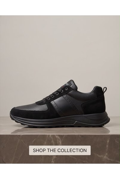 Generic Brand Black Genuine Leather Suede Men's Casual Shoes