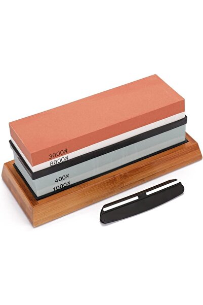 Docooler 400/1000 3000/8000 Grit Premium Whetstone Cut Sharpening Stone Set I...