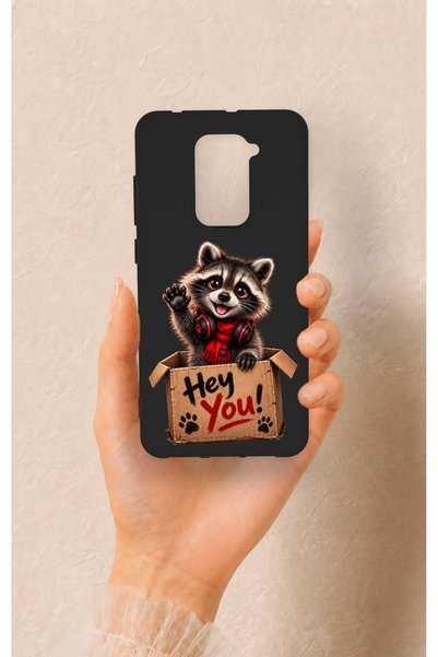 Vip Case حافظة سيليكون متوافقة مع هاتف Redmi Note 9 بتصميم لطيف على شكل راكون