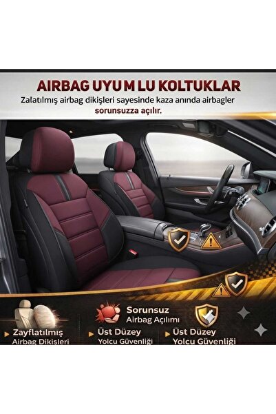 Genel Markalar Yıldız Bordo Serisi Mitsubishi L200 İle Uyumlu Tam Set Oto Kol...