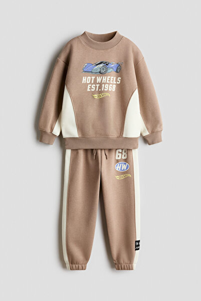 H&M 2 Parçalı Baskılı Sweatshirt Set