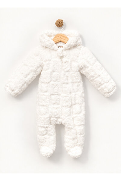 Bebitof Baby Hooded Plush Jumpsuit – Soft Welsoft Winter Zippered Baby Jumpsuit
