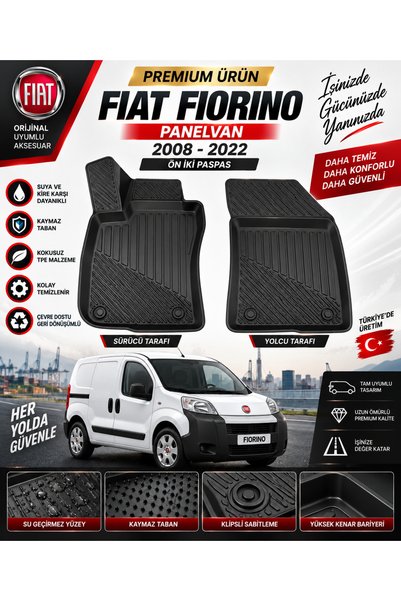 Black Gold Fiat Fiorino Panelvan 2008-2022 3D TPE Kauçuk Oto Paspas | Özel Ka...